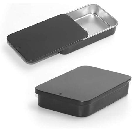 small metal box with sliding lid|small metal containers with lids.